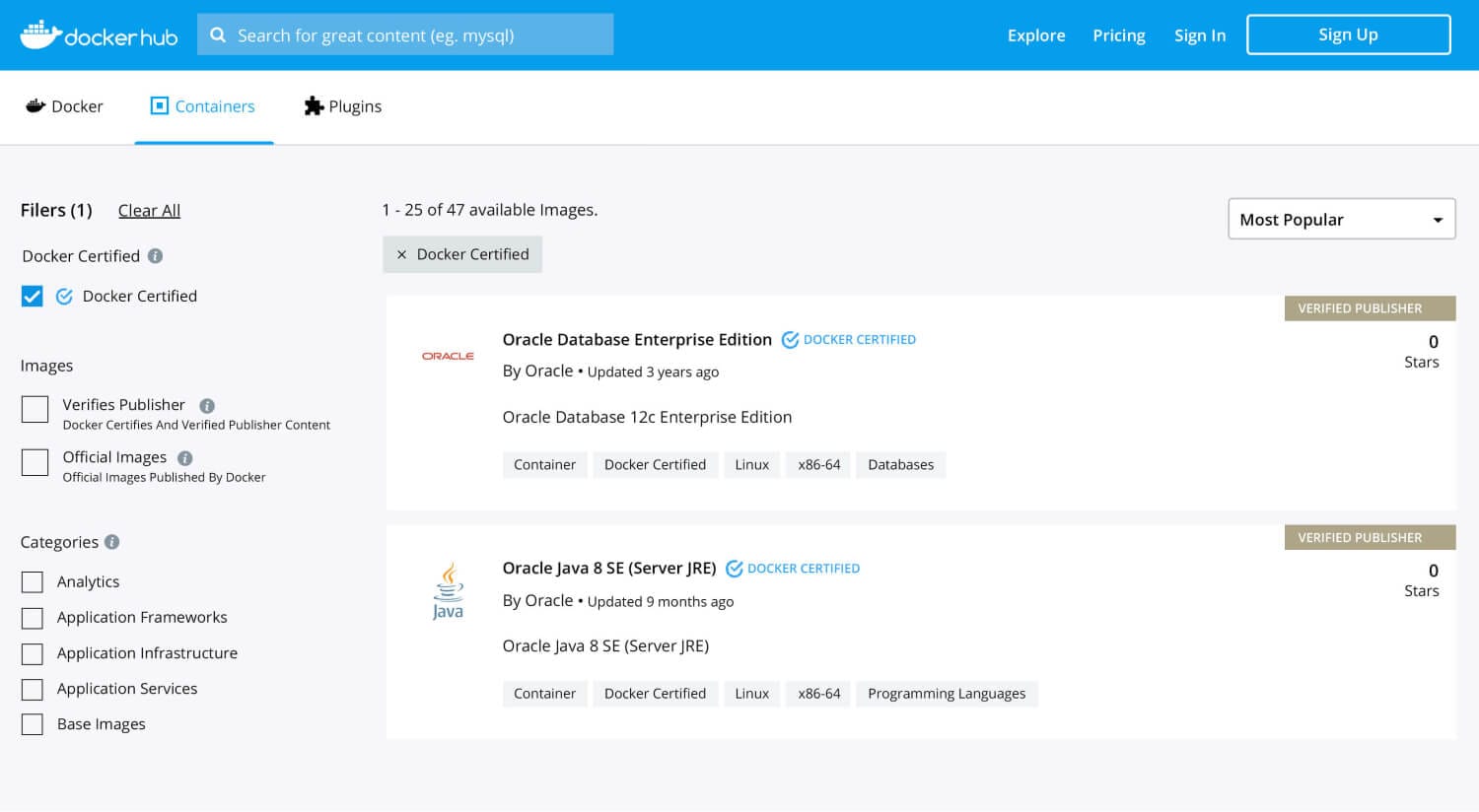 الشكل 3: لقطة شاشة لسجل نظام Docker