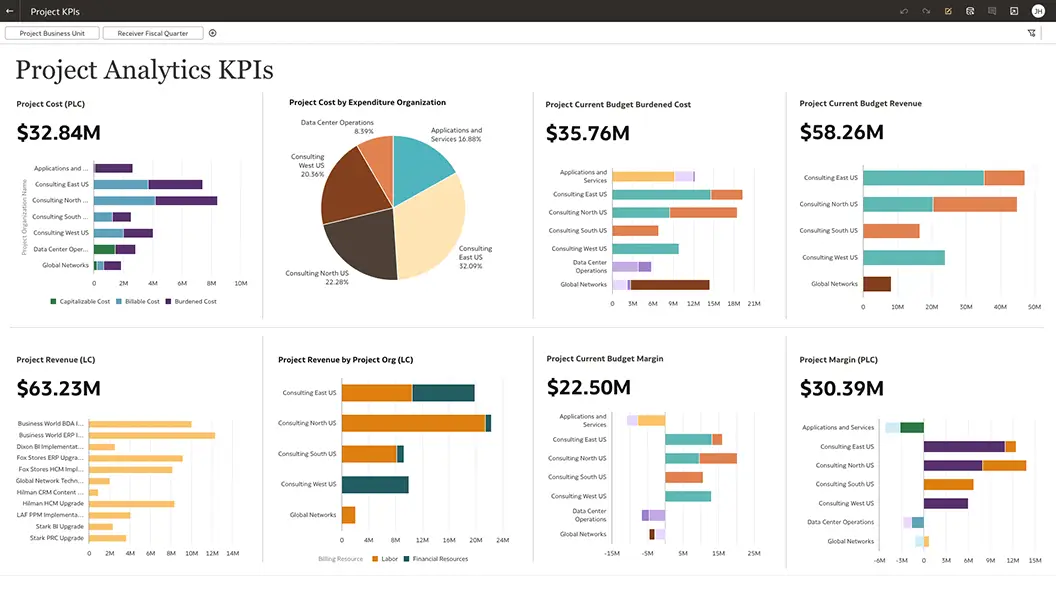 Project Analytics KPIs section view