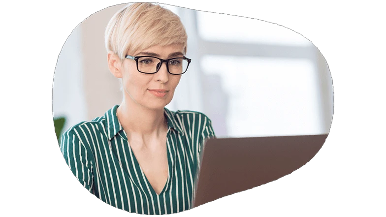 Woman in front of computer