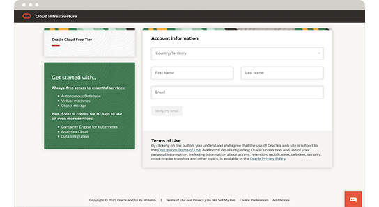 Oracle Cloudアカウントを作成してログインする方法