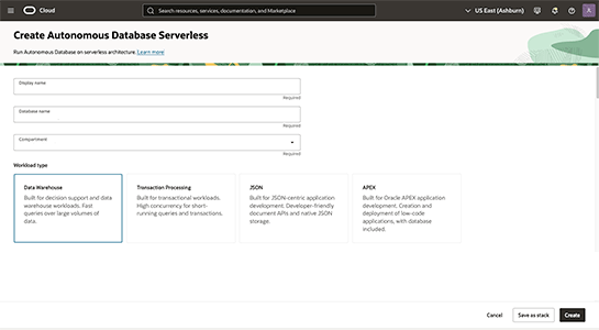 How to create an Oracle Autonomous AI Database