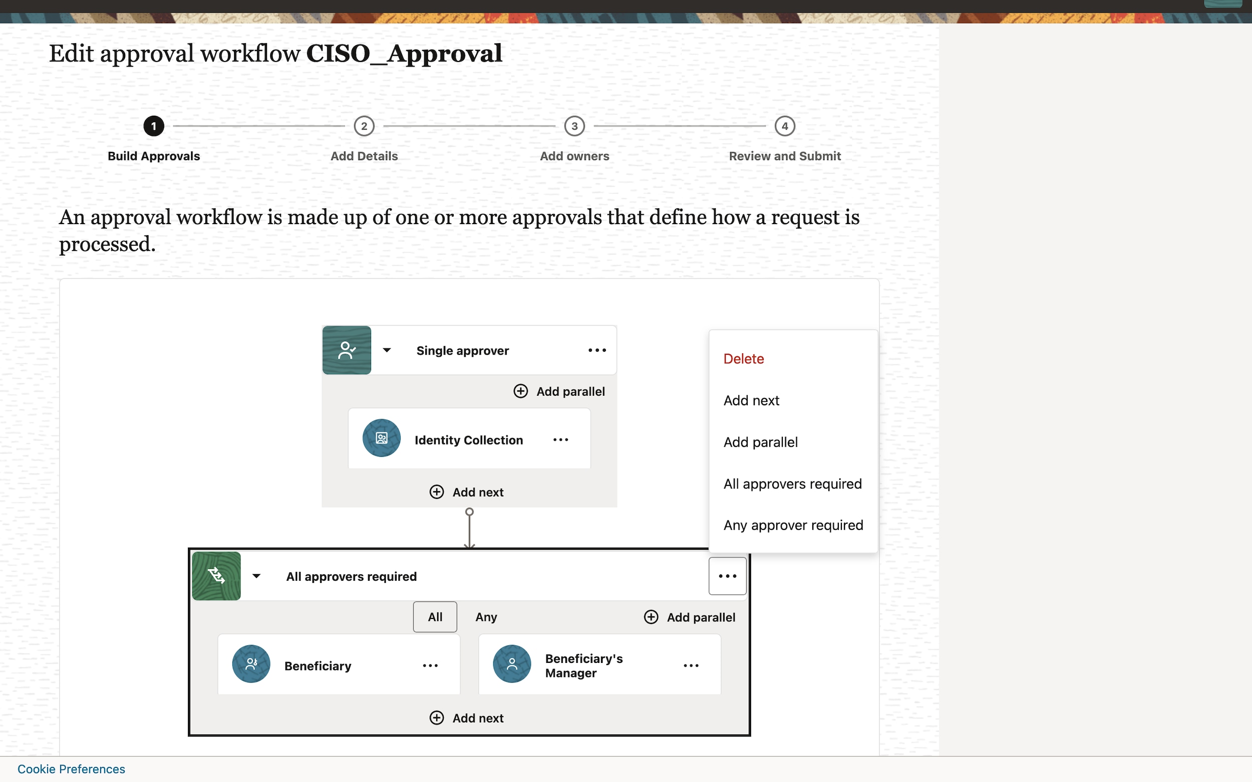 Codeless workflows view