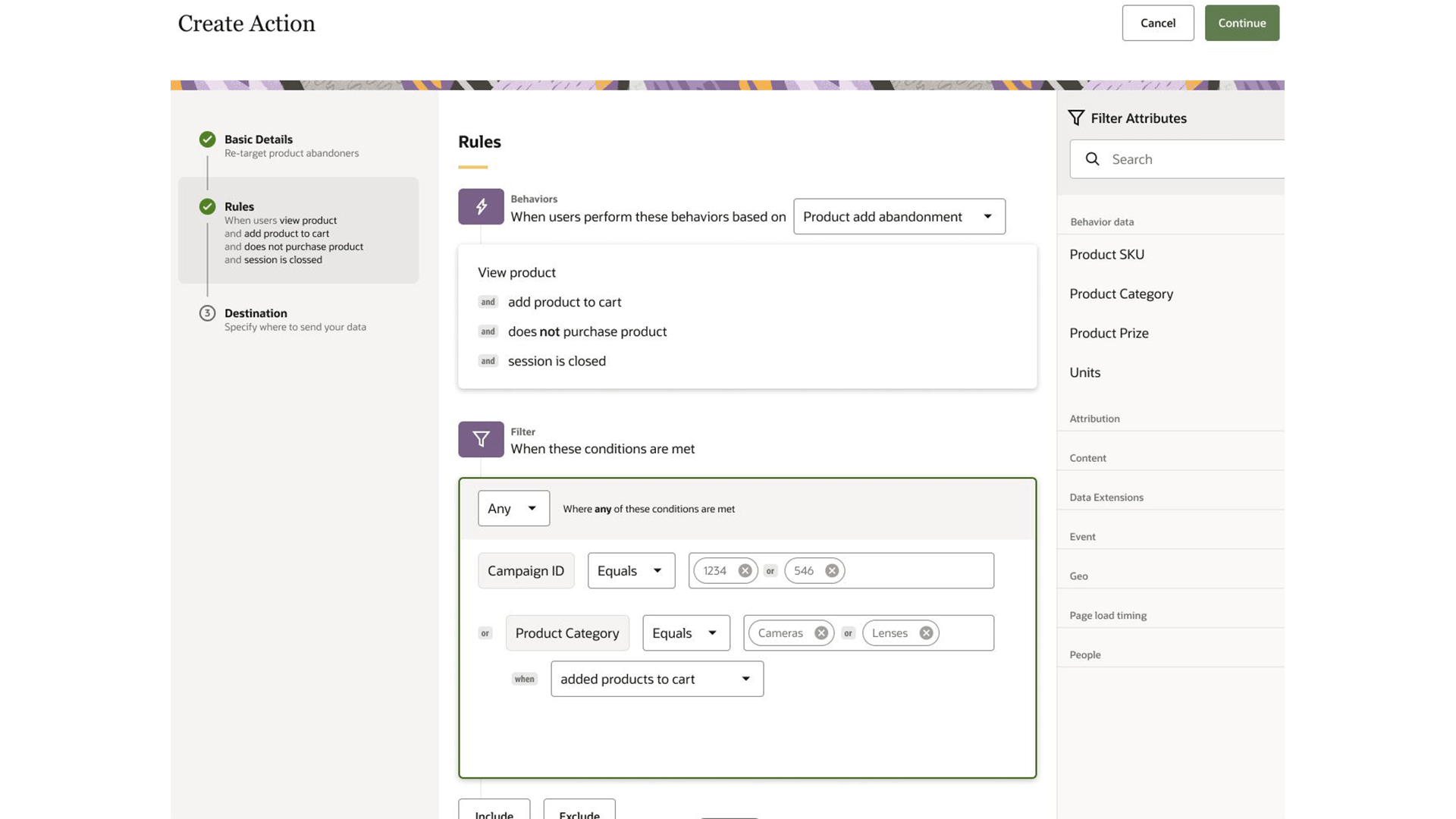 Customize actions with filters
