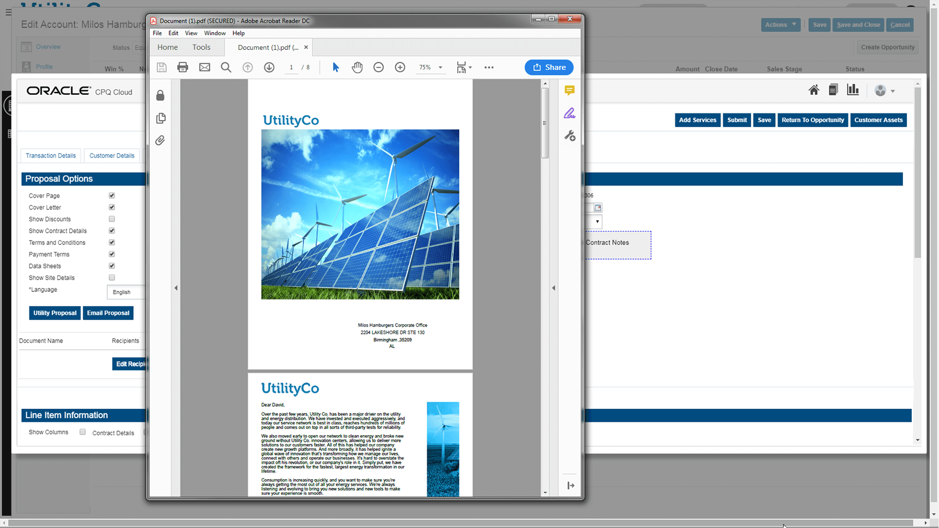 Oracle CPQ sales quote preparation screens