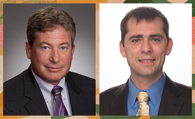 Link Alander (left), CIO and vice chancellor for college services, Lone Star College and Longin Gogu, associate vice chancellor for enterprise applications, Lone Star College